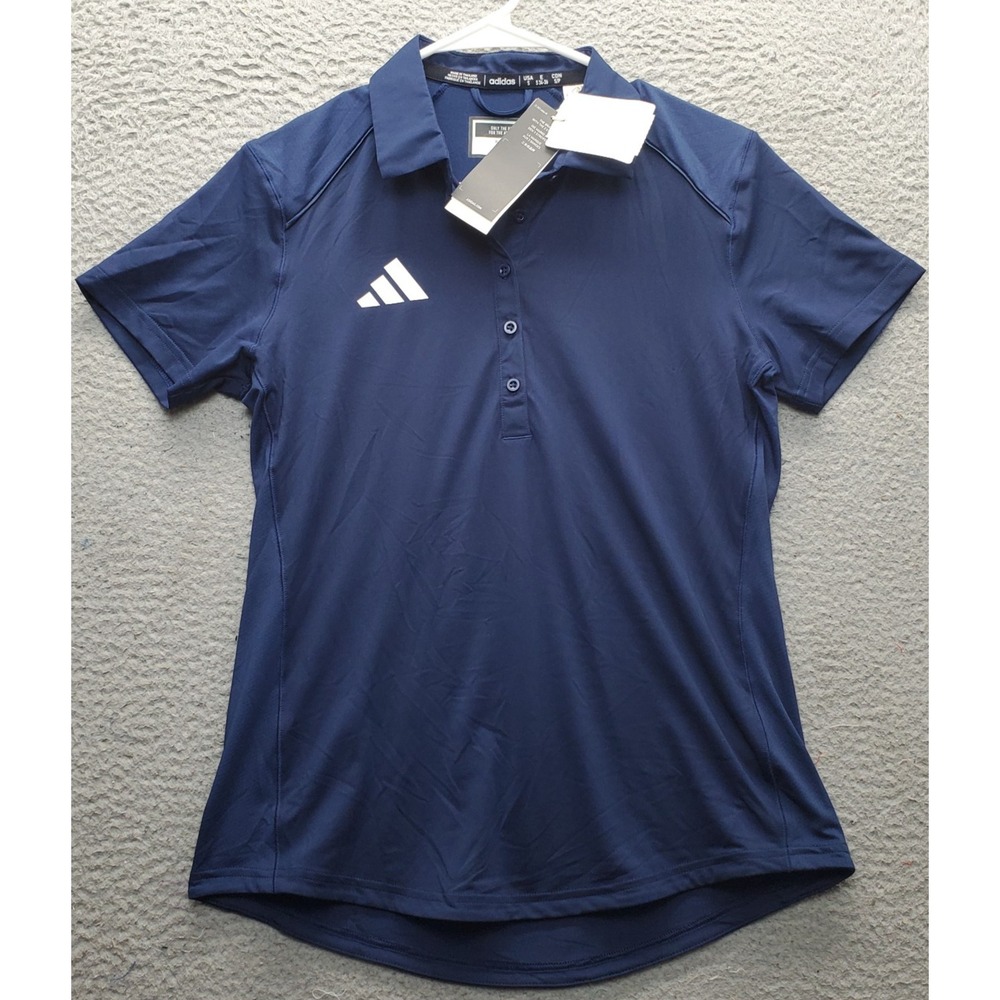 Adidas Golf Polo Shirt Women Small Navy Performance Stretch Aeroready Mesh Panel